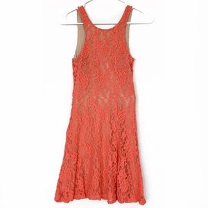 Mimi Chica Coral Pink Lace Sleeveless Dress – Size XS